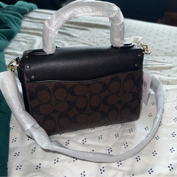 Coach Top Handle Satchel In Colorblock Signature Canvas With Rivets - Picture 5 of 10